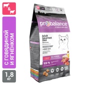 Сухой корм для кошек Probalance Gourmet Diet Beef & Lamb с говядиной и ягненком, 1,8кг